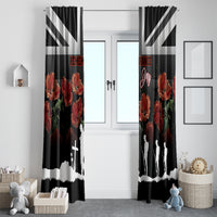 Remembrance Day Window Curtain Lest We Forget Poppy Flower - Wonder Print Shop
