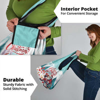 Canada Santa Playing Hockey Grocery Bag