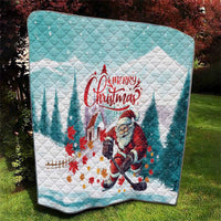 Canada Santa Playing Hockey Quilt - Wonder Print Shop