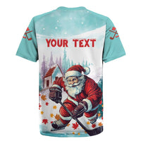 Personalized Canada Santa Playing Hockey Rugby Jersey - Wonder Print Shop