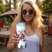 Personalized Canada Santa Playing Hockey Skinny Tumbler - Wonder Print Shop