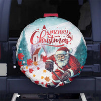 Canada Santa Playing Hockey Spare Tire Cover - Wonder Print Shop