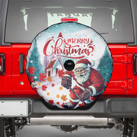 Canada Santa Playing Hockey Spare Tire Cover - Wonder Print Shop