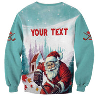 Personalized Canada Santa Playing Hockey Sweatshirt - Wonder Print Shop