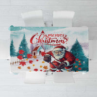 Canada Santa Playing Hockey Tablecloth - Wonder Print Shop