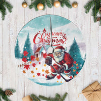 Canada Santa Playing Hockey Tree Skirt - Wonder Print Shop
