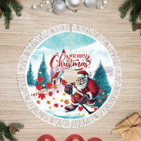 Canada Santa Playing Hockey Tree Skirt - Wonder Print Shop