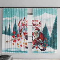 Canada Santa Playing Hockey Window Curtain - Wonder Print Shop