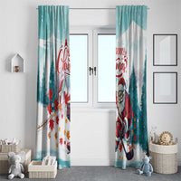 Canada Santa Playing Hockey Window Curtain - Wonder Print Shop