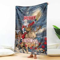 Merry Christmoose Blanket Santa Claus Riding Moose Starry Night