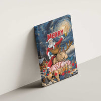 Merry Christmoose Canvas Wall Art Santa Claus Riding Moose Starry Night - Wonder Print Shop