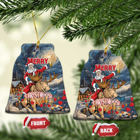 Merry Christmoose Ceramic Ornament Santa Claus Riding Moose Starry Night - Wonder Print Shop