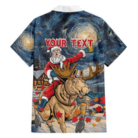 Personalized Merry Christmoose Family Matching Puletasi and Hawaiian Shirt Santa Claus Riding Moose Starry Night - Wonder Print Shop