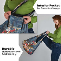 Merry Christmoose Grocery Bag Santa Claus Riding Moose Starry Night