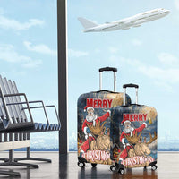 Merry Christmoose Luggage Cover Santa Claus Riding Moose Starry Night - Wonder Print Shop