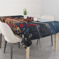 Merry Christmoose Tablecloth Santa Claus Riding Moose Starry Night - Wonder Print Shop