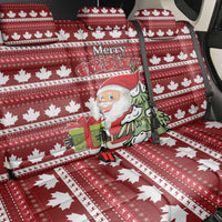 Canada Christmas Back Car Seat Cover Maple Leaf Pattern - Wonder Print Shop