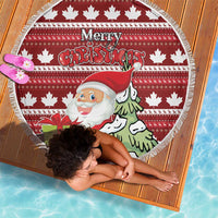Canada Christmas Beach Blanket Maple Leaf Pattern - Wonder Print Shop