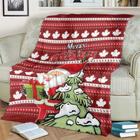 Canada Christmas Blanket Maple Leaf Pattern