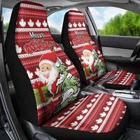Canada Christmas Car Seat Cover Maple Leaf Pattern - Wonder Print Shop