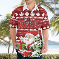 Personalized Canada Christmas Hawaiian Shirt Maple Leaf Pattern - Wonder Print Shop