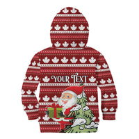 Personalized Canada Christmas Kid Hoodie Maple Leaf Pattern - Wonder Print Shop