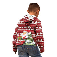Personalized Canada Christmas Kid Hoodie Maple Leaf Pattern - Wonder Print Shop