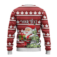 Canada Christmas Ugly Christmas Sweater Maple Leaf Pattern - Wonder Print Shop