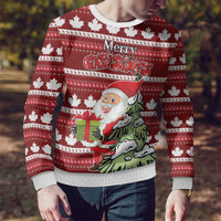Canada Christmas Ugly Christmas Sweater Maple Leaf Pattern - Wonder Print Shop