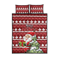 Canada Christmas Quilt Bed Set Maple Leaf Pattern - Wonder Print Shop