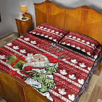 Canada Christmas Quilt Bed Set Maple Leaf Pattern - Wonder Print Shop