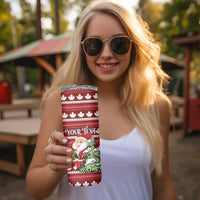 Personalized Canada Christmas Skinny Tumbler Maple Leaf Pattern - Wonder Print Shop