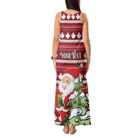 Personalized Canada Christmas Tank Maxi Dress Maple Leaf Pattern - Wonder Print Shop