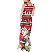 Personalized Canada Christmas Tank Maxi Dress Maple Leaf Pattern - Wonder Print Shop