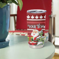 Personalized Canada Christmas Tumbler Cup Maple Leaf Pattern - Wonder Print Shop