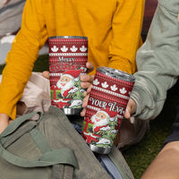 Personalized Canada Christmas Tumbler Cup Maple Leaf Pattern - Wonder Print Shop