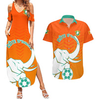 Ivory Coast Football Couples Matching Summer Maxi Dress and Hawaiian Shirt Go Les Elephants - Wonder Print Shop