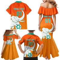 Ivory Coast Football Family Matching Mermaid Dress and Hawaiian Shirt Go Les Elephants - Wonder Print Shop