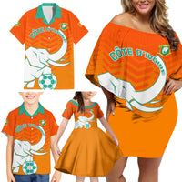 Ivory Coast Football Family Matching Off Shoulder Short Dress and Hawaiian Shirt Go Les Elephants - Wonder Print Shop