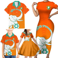 Ivory Coast Football Family Matching Short Sleeve Bodycon Dress and Hawaiian Shirt Go Les Elephants - Wonder Print Shop