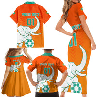 Ivory Coast Football Family Matching Short Sleeve Bodycon Dress and Hawaiian Shirt Go Les Elephants - Wonder Print Shop