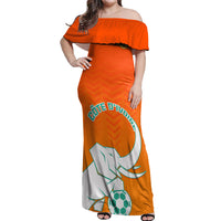 Ivory Coast Football Off Shoulder Maxi Dress Go Les Elephants - Wonder Print Shop