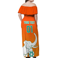 Ivory Coast Football Off Shoulder Maxi Dress Go Les Elephants - Wonder Print Shop