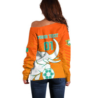 Ivory Coast Football Off Shoulder Sweater Go Les Elephants - Wonder Print Shop
