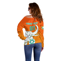 Ivory Coast Football Off Shoulder Sweater Go Les Elephants - Wonder Print Shop