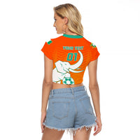 Ivory Coast Football Raglan Cropped T Shirt Go Les Elephants - Wonder Print Shop