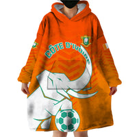 Ivory Coast Football Wearable Blanket Hoodie Go Les Elephants - Wonder Print Shop