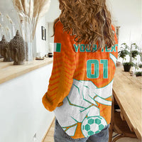 Ivory Coast Football Women Casual Shirt Go Les Elephants - Wonder Print Shop