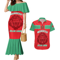 Morocco Football Couples Matching Mermaid Dress and Hawaiian Shirt Go The Atlas Lions - Wonder Print Shop