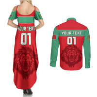 Morocco Football Couples Matching Summer Maxi Dress and Long Sleeve Button Shirt Go The Atlas Lions - Wonder Print Shop